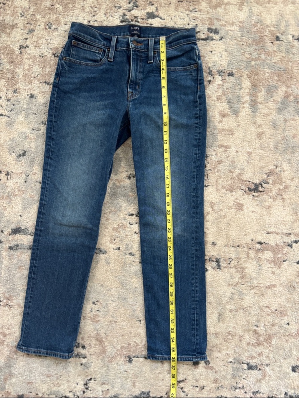 Women’s J. Crew Dark Blue Slim Boyfriend Straight-Leg Jeans size 25 - Picture 3 of 6